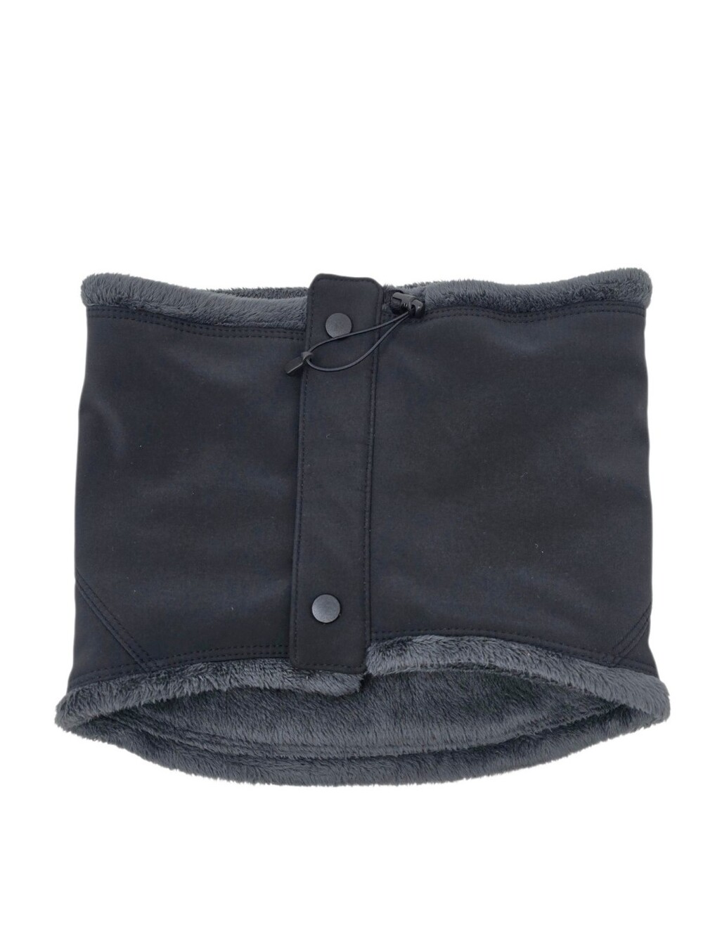 The North Face Fleece Lined Snap Back Heavy Neck Face Gaiter One Size Black Gray - Picture 3 of 9